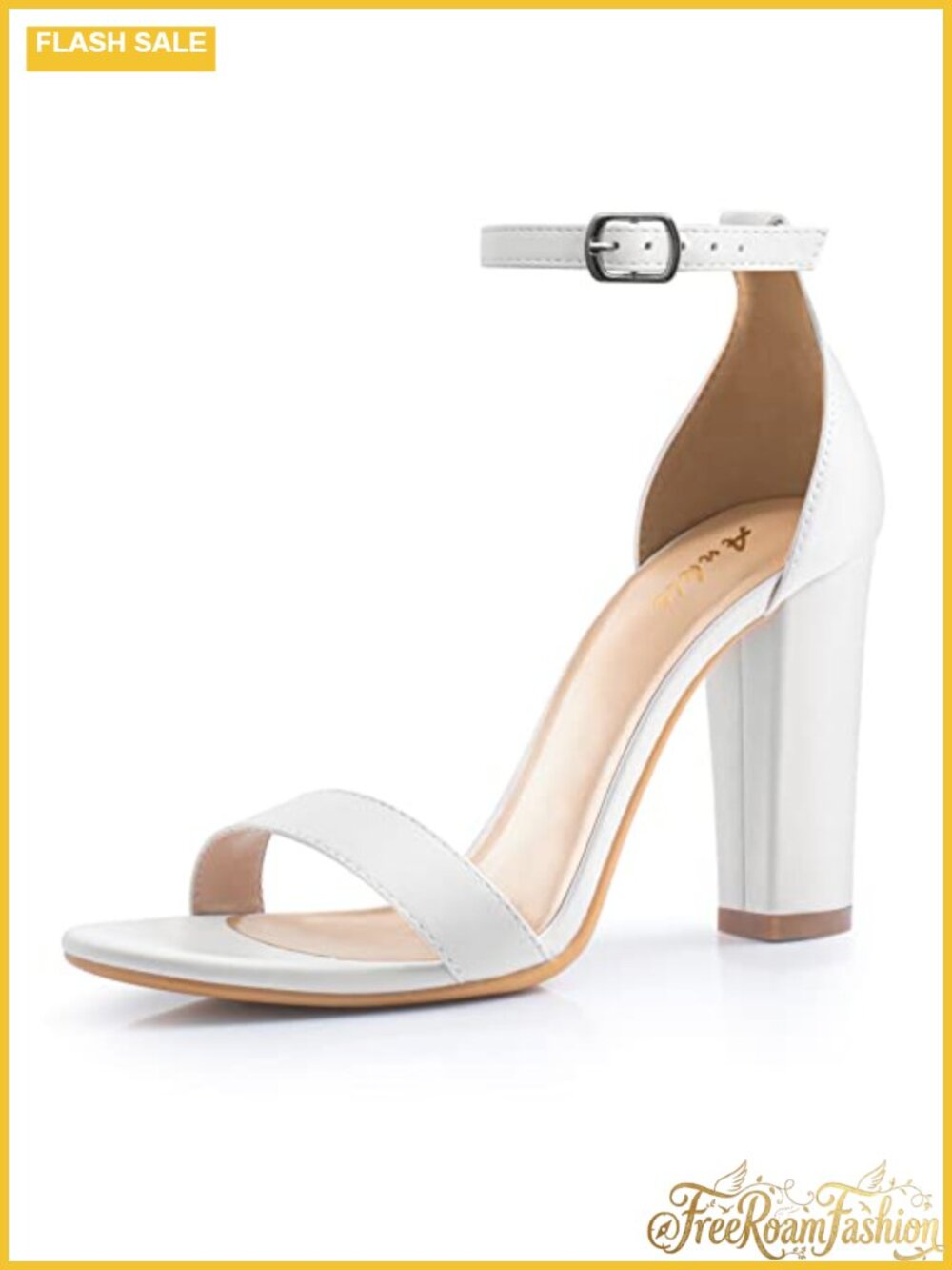 Ankis Open Toe Ankle Strap Heeled Sandals Women's Chunky Heels